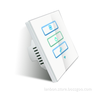 Smart Home Controller Remote Control Ceiling Fan Smart Switch 1-3 Gang Wifi Touch Wall Light Switch